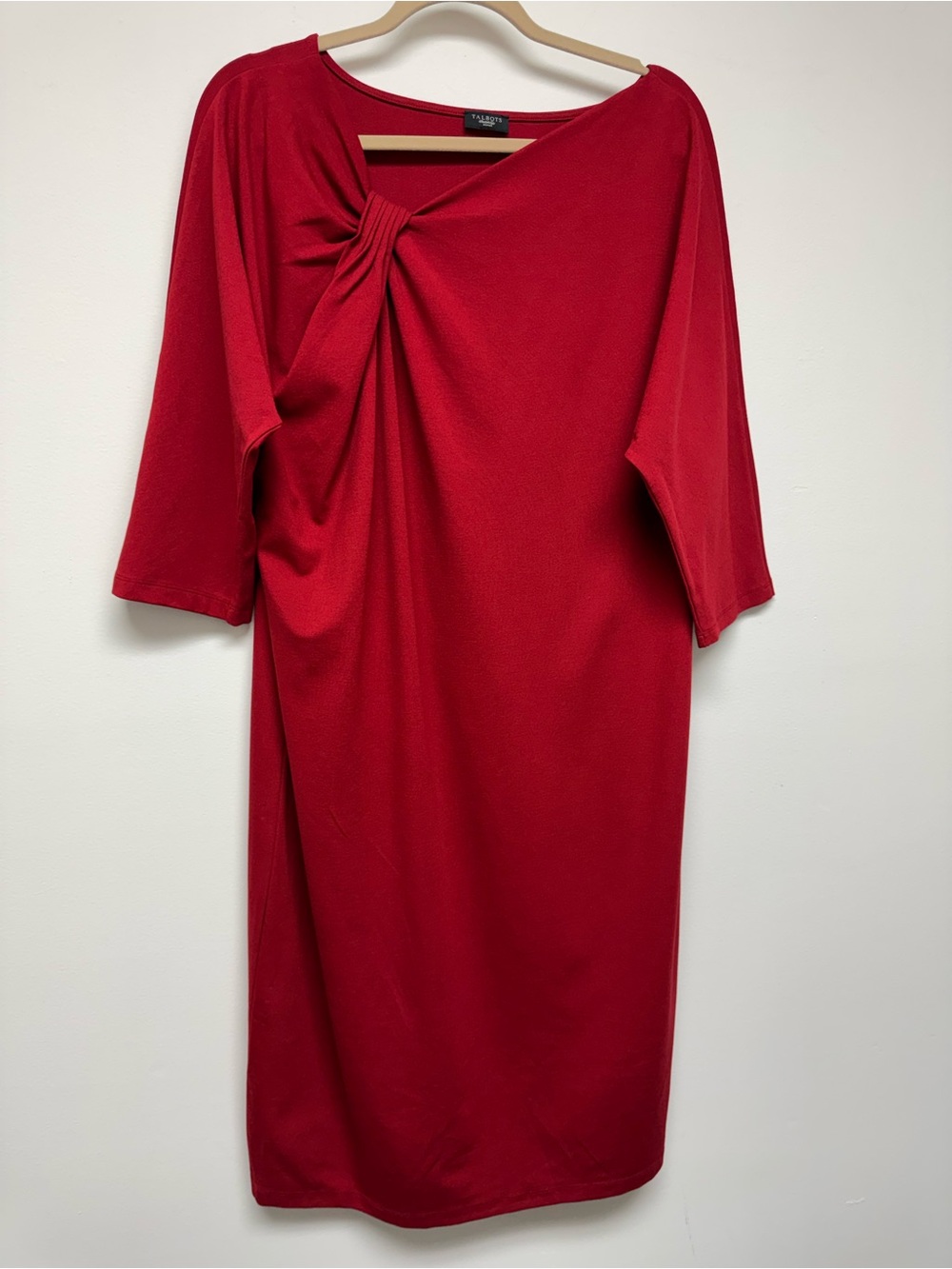 Talbots beautiful Red Knot-Detail Midi Dress, size XL/1X, like new